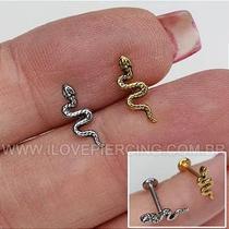 Labret em Aço Cirúrgico Cobra com Rosca Interna - 1,2mm