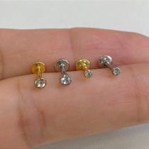 Labret em Aço Cirúrgico com Cristal e Rosca Interna - Sem Garra - 1,2mm