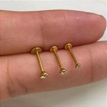 Labret em aço cirúrgico revolution com push pin e zircônia