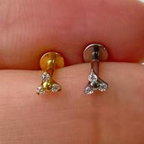 Labret em aço trinity - dourado com rosca interna - 1,2mm