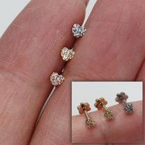 Labret ouro 18k coraçãozinho com fechamento push pin