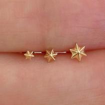 LABRET OURO 18K MINI STAR PUSH PIN - Joia de Piercing
