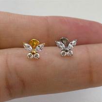 LABRET TITÂNIO BORBOLETINHA COM ZIRCÔNIAS CRISTAIS - 1,2mm