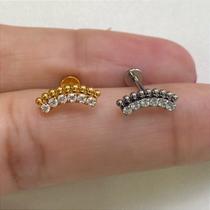 Labret titânio cascata cammy com zircônias cristal