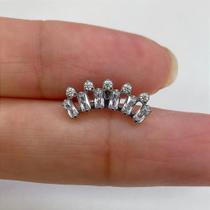 LABRET TITÂNIO CASCATA CROWN COM ZIRCÔNIAS - 1,2mm