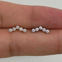 Labret titânio cascata mini curves com zircônias e rosca interna