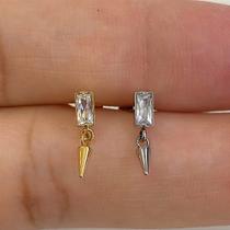 LABRET TITÂNIO COM CRISTAL E PINGENTE SPIKE - 1,2mm