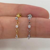 LABRET TITÂNIO COM PINGENTE E ZIRCÔNIAS - 1,2mm LABRET TITÂNIO COM PINGENTE E ZIRCÔNIAS - 1,2mm