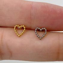 LABRET TITÂNIO CORAÇÃO COM BOLINHAS - 1,2mm LABRET TITÂNIO CORAÇÃO COM BOLINHAS - 1,2mm