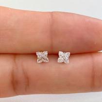 Labret titânio flor quadrada com zircônia cristal