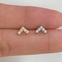LABRET TITÂNIO KHINA COM ZIRCÔNIAS DOURADO - 1,2mm