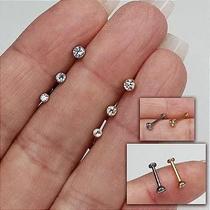 Labret titânio push pin sem garra - dourado com zircônia