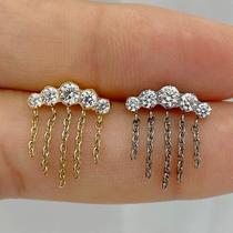 Labret titânio shine com 5 correntinhas