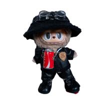 Labubu Macaroon Boneca De Vinil Roupas De Bebê 15cm Moda Casual Motocicleta Terno De Couro Roupa De