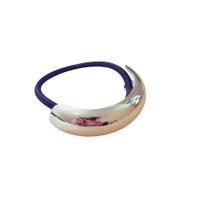 Laçarote de Cabelo com Enfeite Metálico Oval - Laçarote de Cabelo com Enfeite Metálico Oval -