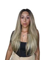 Lace Front Longa Loiro Claro Lisa Yaki Leve Premium 75 Cm
