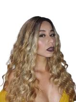 lace front ondulada loira 55 cm fibra futura importada