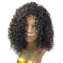 Lace Wig Cabelo Cacheado Afro Modelo Georgia Fibra Premium - Fashion Line