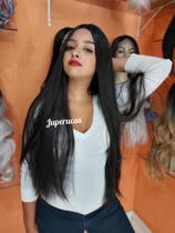 Lacewig, peruca, castanho, castanho escuro, premium, lisa, 75cm