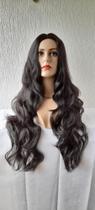 Lacewig, peruca, preta, ondulada, premium, lisa, 80cm Lacewig, peruca, preta, ondulada, premium, lisa, 80cm