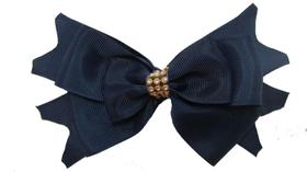 Laço Azul Escuro De Cabelo Adulto Elegante De Luxo-No Laço Azul Escuro De Cabelo Adulto Elegante De Luxo-No