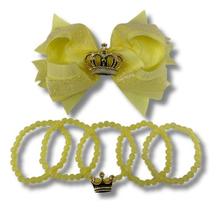 Laço Cabelo Com 5 Pulseiras Infantil Princesas Coroa Festa - Laço Cabelo Com 5 Pulseiras Infantil Princesas Coroa Festa -