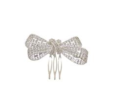 LAÇO COM PENTE PARA CABELO - Acessório Prateado com Strass LAÇO COM PENTE PARA CABELO - Acessório Prateado com Strass