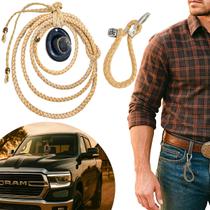 Laço Corda Couro Cru Chapéu Enfeite Decoração + Chaveiro Laço