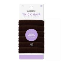 Laço de cabelo GIMME Thick Hair Extra Stretch Castanho Escuro, Pacote com 6 Laço de cabelo GIMME Thick Hair Extra Stretch Castanho Escuro, Pacote com 6