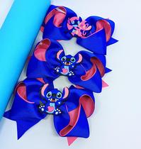 Laço de Cabelo Infantil Presilha Bico de Pato Personagem Disney 3D Stitch e Lilo Angel Temático Festa aniversário