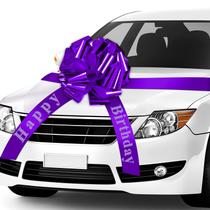 Laço de carro WILLBOND Big Happy Birthday roxo de 50 cm de diâmetro