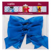Laço de Cetim Simples Azul Royal G com Fita Dupla Face - Progresso