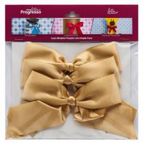 Laço de Cetim Simples Ouro G com Fita Dupla Face - Progresso