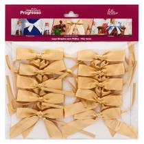 Laço de Cetim Simples Ouro P com Fitilho 4mm - Progresso