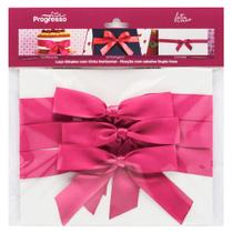 Laço de Cetim Simples Pink M com Cinta Horizontal - Progresso