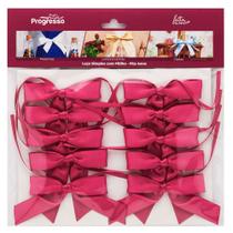 Laço de Cetim Simples Pink P com Fitilho 4mm - Progresso