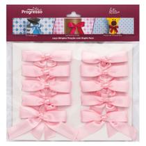 Laço de Cetim Simples Rosa Bebê P com Fita Dupla Face - Progresso