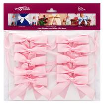 Laço de Cetim Simples Rosa Bebê P com Fitilho 4mm - Progresso