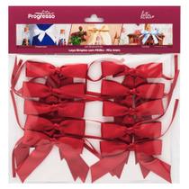 Laço de Cetim Simples Vermelho P com Fitilho 4mm - Progresso