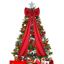 Laço de cobertura de árvore de Natal NEDROMYM 120 cm vermelho acetinado