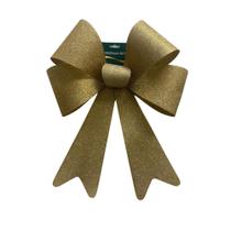 Laço de Natal Dourado com Glitter HJ1-529 Gde.35x48cm