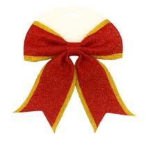 Laço de Natal Luxo Enfeite de 20,5x21,5cm Sintético Glitter
