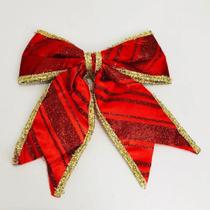 Laço decorativo de natal 20x20cm, Cor: Unica, Tamanho: Unico - Multiart