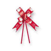 Laço Fácil 23mmx42cm Vermelho Feliz Natal c/10 un - Rei Embalagens Online