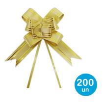 Laço fácil p/ presentes 34cm - Dourado 200un - Rio Tijucas