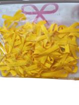 Laço Fino de Cetim 3mm - Cor 105 (amarelo canário) - 100% poliéster - kit c/ 5 pcts c/ 50 unid cada