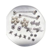 Laço Grande De Flor, Borboleta Pequena, Corrente De Estrelas Destacável, Decorações Retrô DIY Para