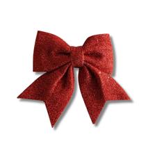 Laço grande Decorativo Natalino Natal Glitter Vermelho 20cm