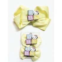 Laço Grande e Par de Laço de Cabelo Hello Kitty ABC Presilha Infantil Colorida Bico de Pato Acessóri Laço Grande e Par de Laço de Cabelo Hello Kitty ABC Presilha Infantil Colorida Bico de Pato Acessóri