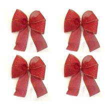 Laço Grande Vermelho Telinha Decoração Árvore Natal 06Un